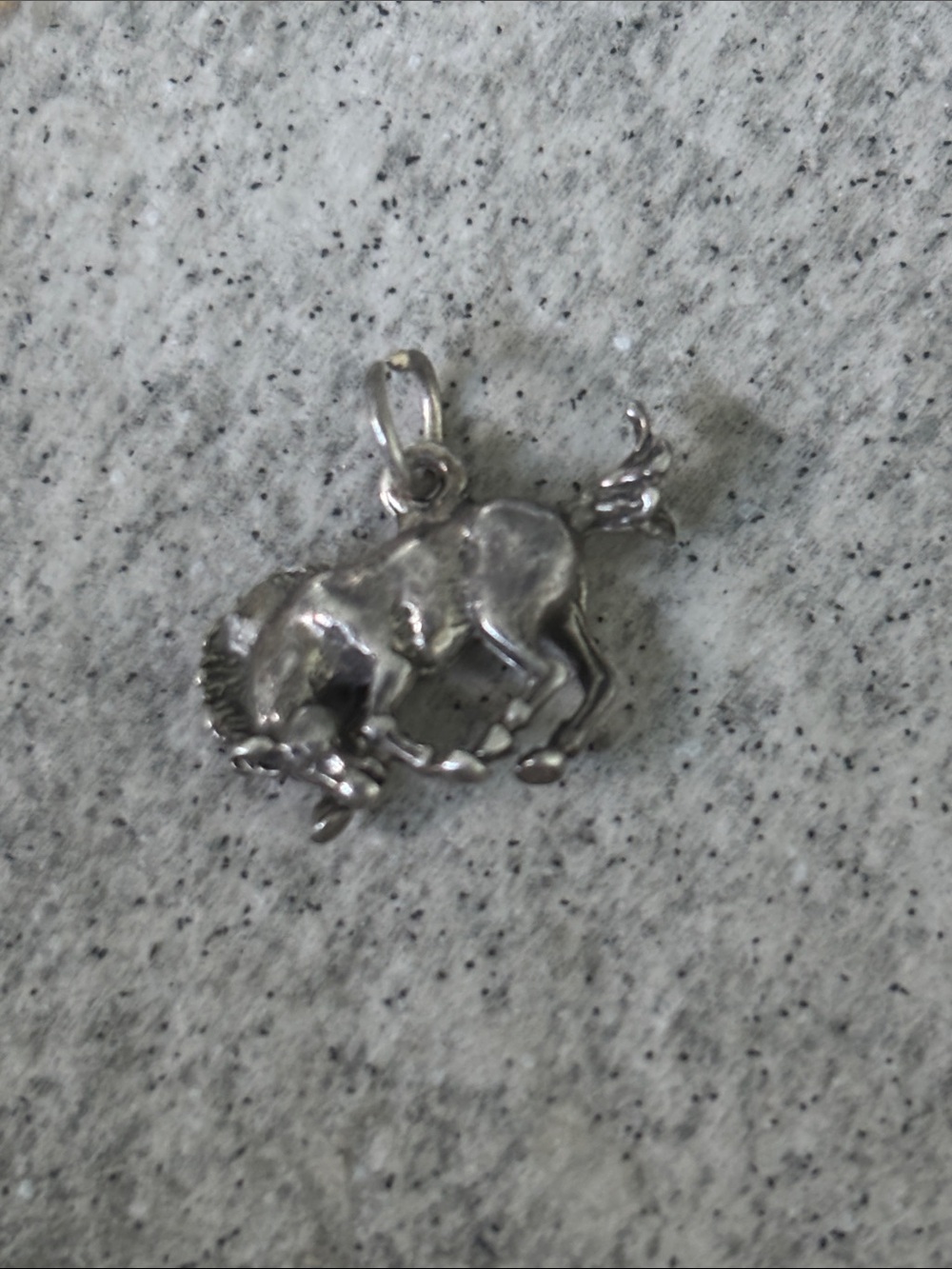 Vintage .925 Sterling Silver BullBucking Bronco Horse Charm Pendant 1/2”